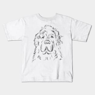 Newfoundland Dog Hand Drawn Sketch Kids T-Shirt